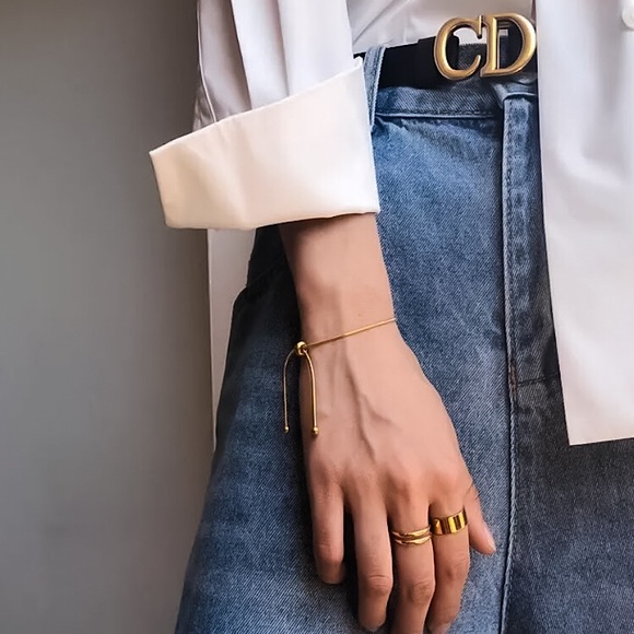 🔵𝟲𝟱%𝗢𝗙𝗙 𝗯𝘂𝗻𝗱𝗹𝗲𝘀 𝟯+🔵 NEW Thin Snake Chain Stainless Steel Bracelet - Picture 4 of 13